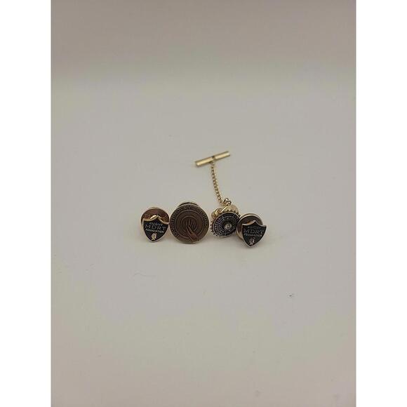 10k Gold Tie Tacks 1/10 4.5 Grams Without Clasps 1 Rotary Club With Diamond